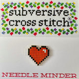 Cross Stitched Heart Needle Minder